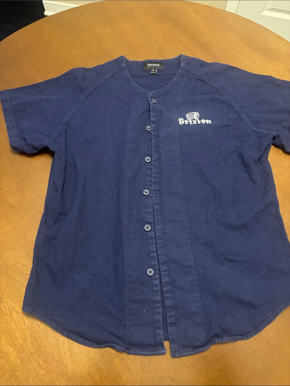 Brixton Navy Short-Sleeve Button-Front Casual Shirt